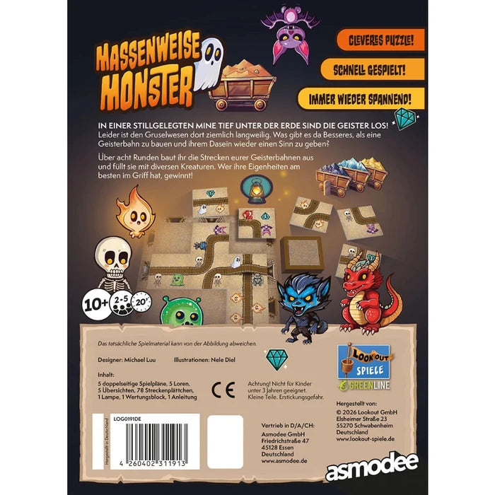 Massenweise Monster - Schnelles Plättchenlegespiel für Familien