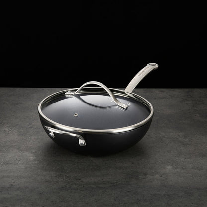 28cm Stir Fry Pan with Lid on granite countertop