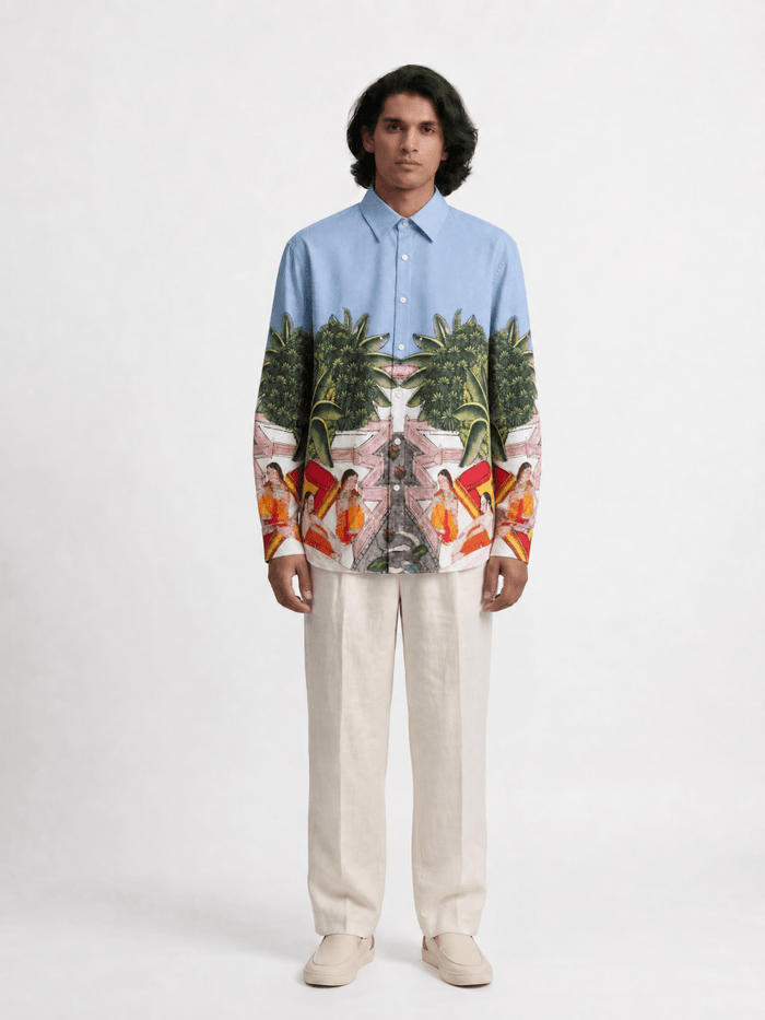Naymish Men Shirt — Medieval Backyard — Blue — Signature Wear - Naymish Designs
