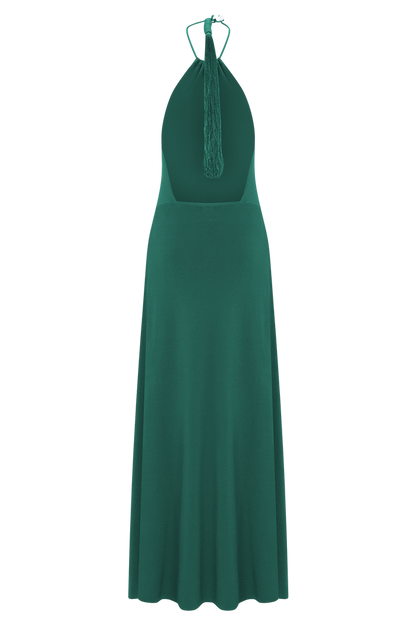 Meg Halter Tassel Maxi Dress - Emerald