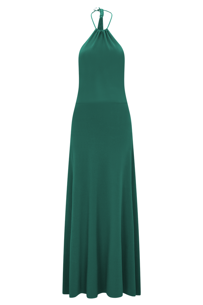 Meg Halter Tassel Maxi Dress - Emerald