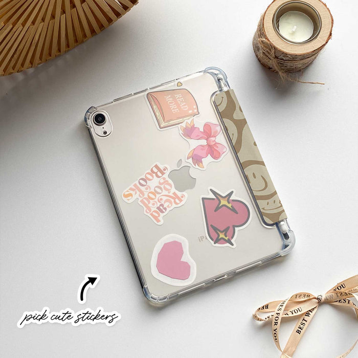 Melting Smiley Face iPad Case - Khaki