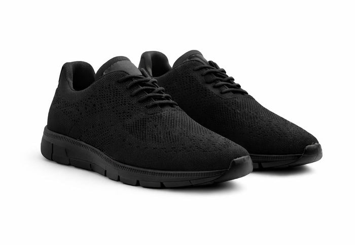 Men's Black Knit Sneaker Shoe