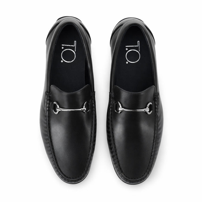 Men's Black Loafer with Buckle
