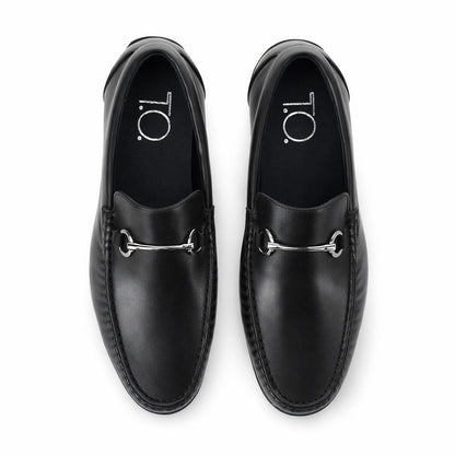 Men's Black Loafer with Buckle