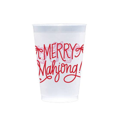 Natalie Chang FROST FLEX Cups | RED (10 per package) Merry Mahjong | Christmas Cups & Napkins (ALL)