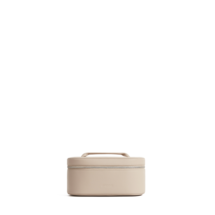 Ivory (Vegan Leather) Scaled | Metro Cosmetic case in Ivory
