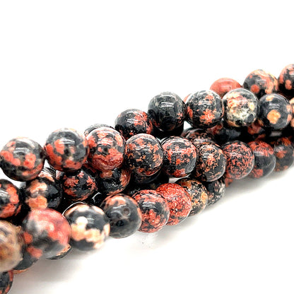 Mexican Red Snowflake Jasper Gemstone Strands