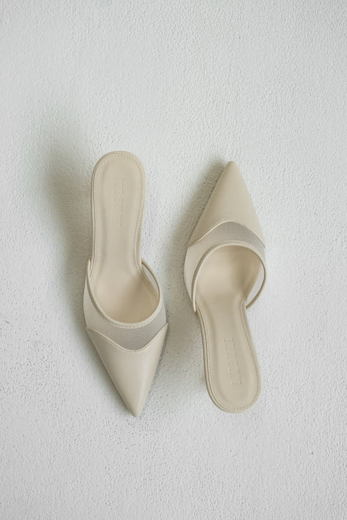 Micah Mesh Pointed Heel - Ivory