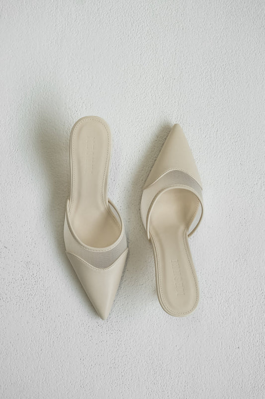 Micah Mesh Pointed Heel - Ivory
