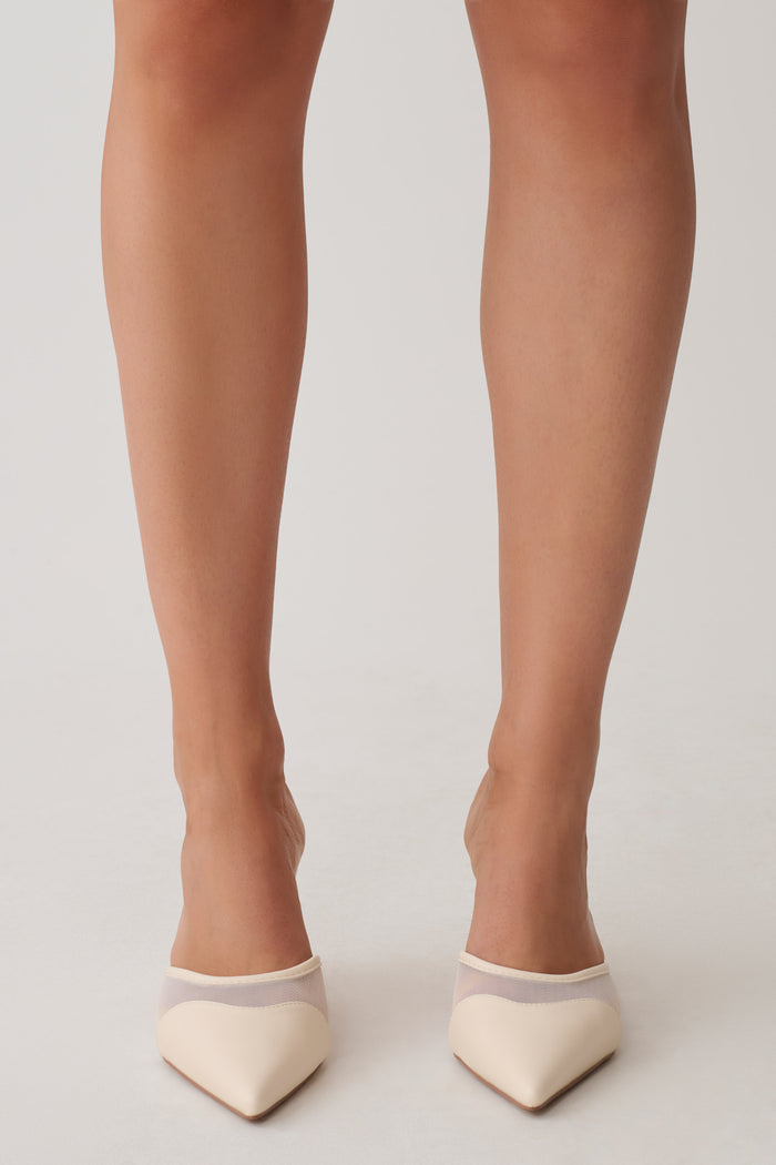 Micah Mesh Pointed Heel - Ivory