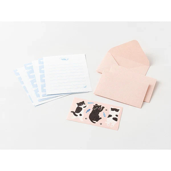 Midori Mini Letter Set - Hungry Cat