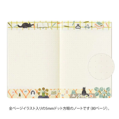 Midori Yuru Log Notebook B6 - Cat