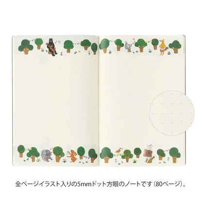 Midori Yuru Log Notebook B6 - Forest Animal