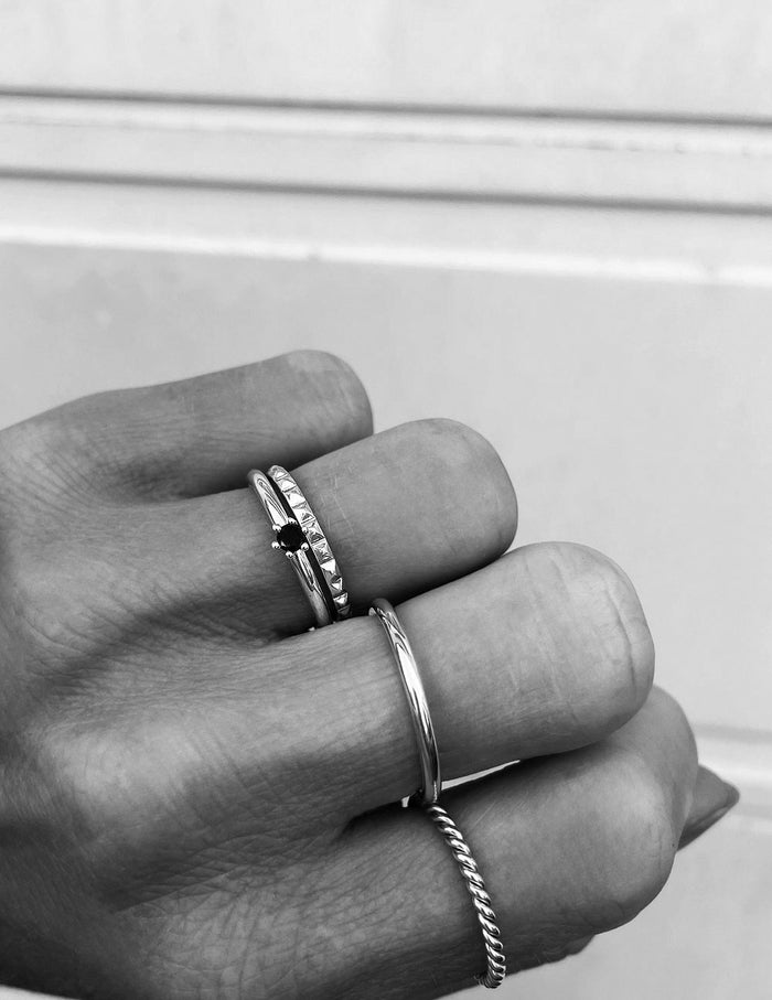 Mila Combo Thin Peak silverring | 925 silver