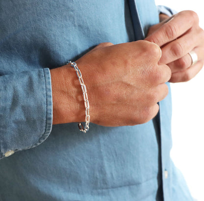 Mila Man Paperclip Kedja Armband herr | 925 silver