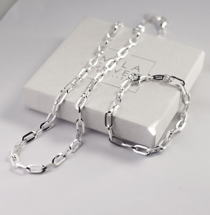 Mila Man Paperclip Kedja Armband herr | 925 silver