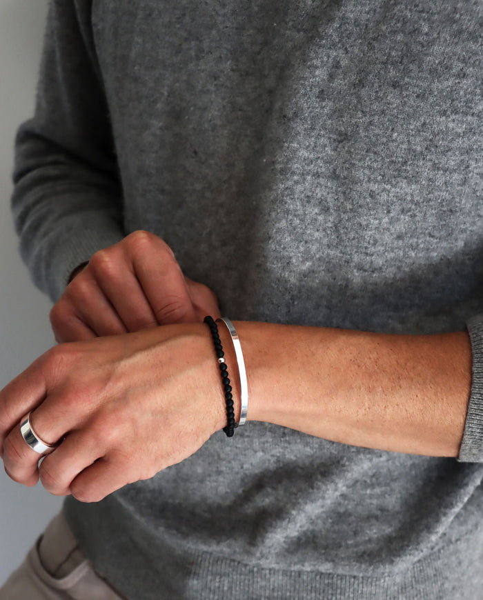 Mila Man Stenarmband, svart onyx