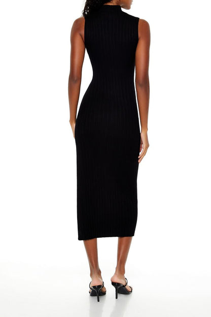 Mock Neck Midi Sweater Dress