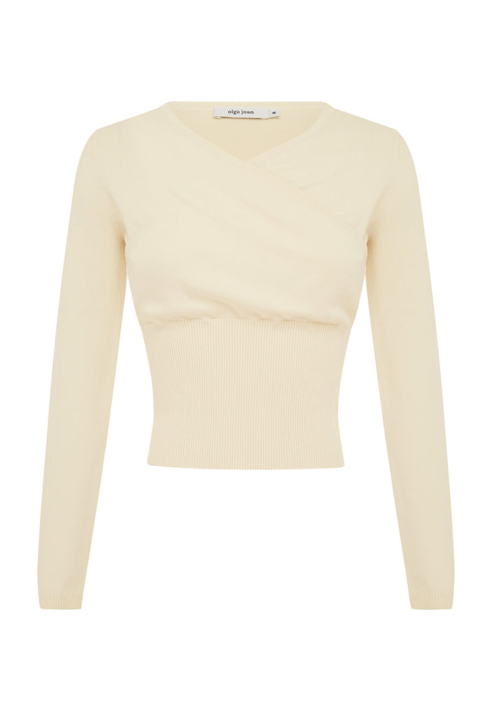 Mock Wrap Knit Top Avena