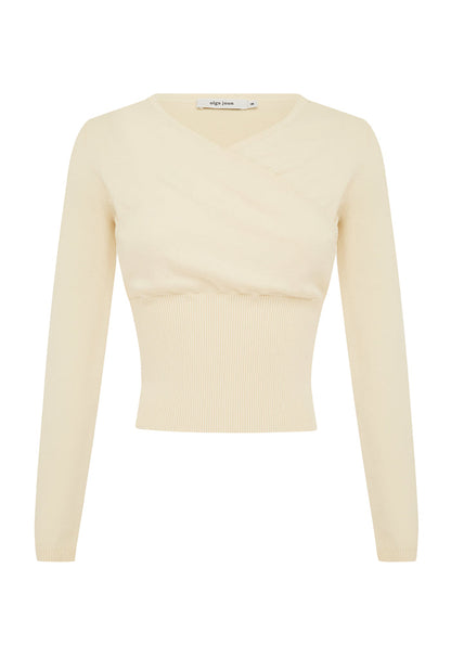Mock Wrap Knit Top Avena