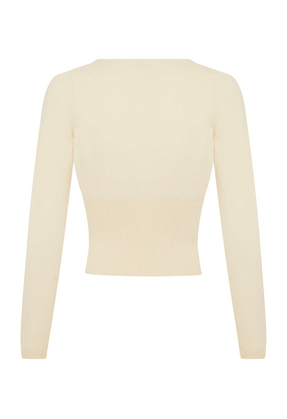 Mock Wrap Knit Top Avena