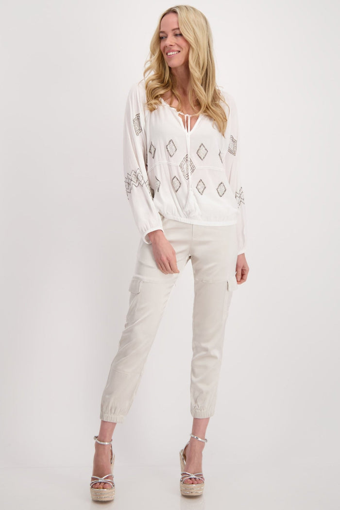 Monari 408704 Off White Blouse - Dotique