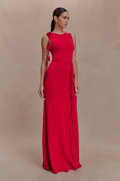 Monay Tulip Maxi Dress - Raspberry
