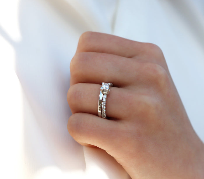 Monet Sidostensring diamantring | Vigsel / Förlovningsring