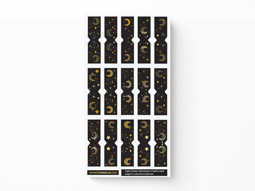 Moon and Star Tabs Sticker Sheet