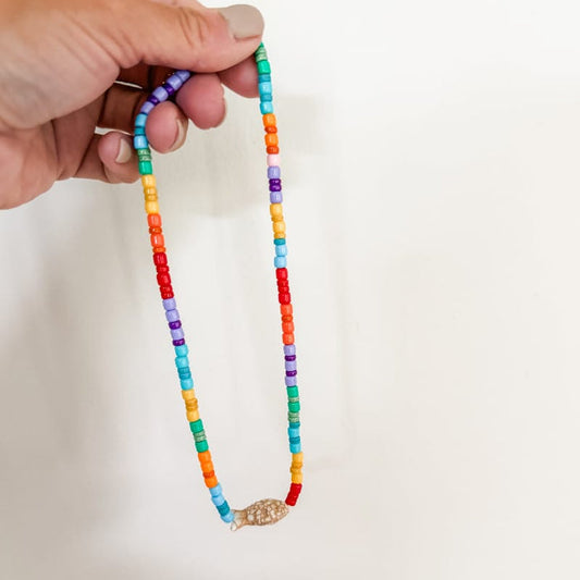 Pine+Poppy Multi Color Fish Pendant Necklace