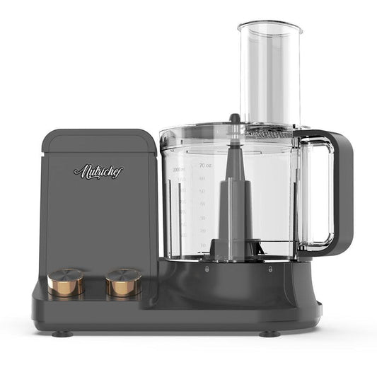 Multifunction Food Processor - Ultra Quiet Powerful Motor, Includes 6 Attachment Blades, Up To 2L Capacity