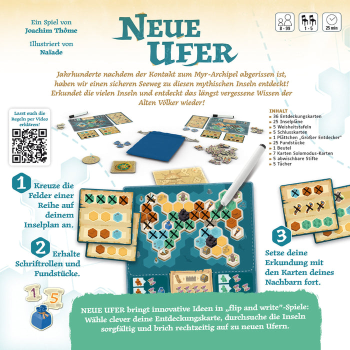 Neue Ufer - Flip 'n' Write Sammelspiel für Familien