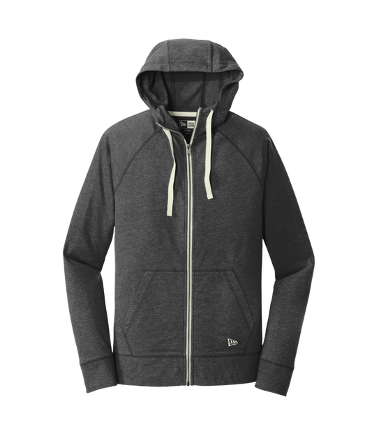 Black Heather / XS Custom New Era Sueded Cotton Full-Zip Hoodie - Corporate Gifts