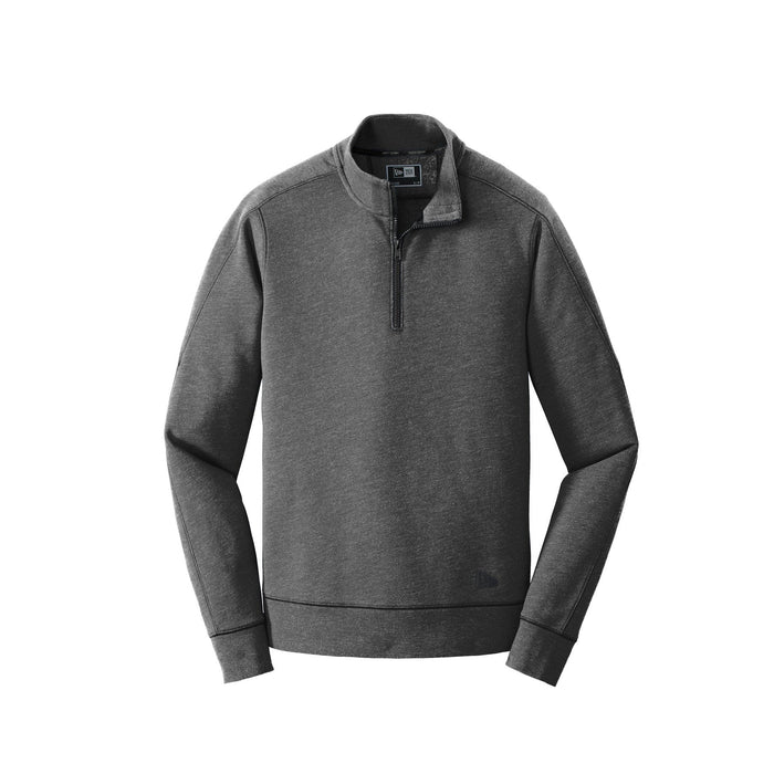Black Heather / XS Custom New Era Tri-Blend Fleece 1/4-Zip Pullover - Corporate Gifts