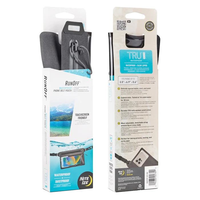 Nite Ize RunOff Waterproof Phone Belt Pouch - Charcoal