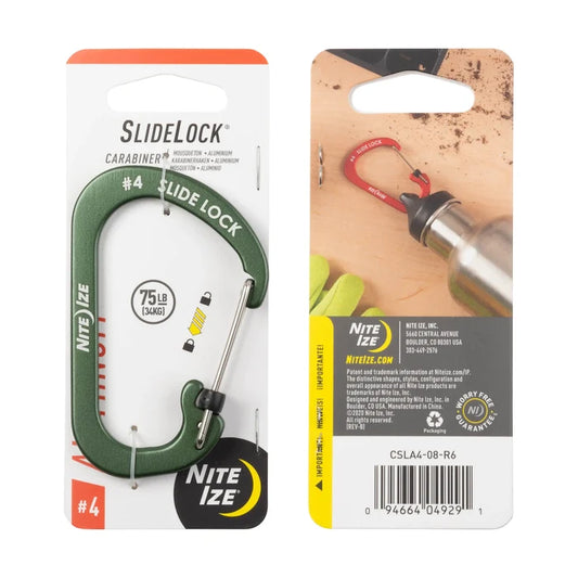 Nite Ize Slidelock Carabiner Aluminum #4 - Olive