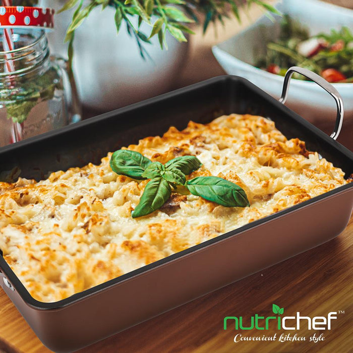 Nonstick Carbon Steel Roasting Pan With Wire Handle