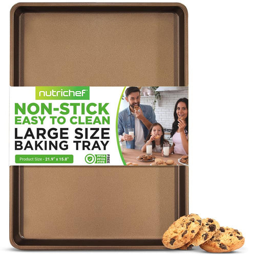 Nonstick XL Baking Pan, Easy Clean Carbon Steel, Gold, 22"x16"