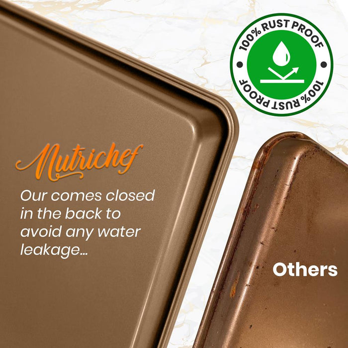 Nonstick XL Baking Pan, Easy Clean Carbon Steel, Gold, 22"x16"