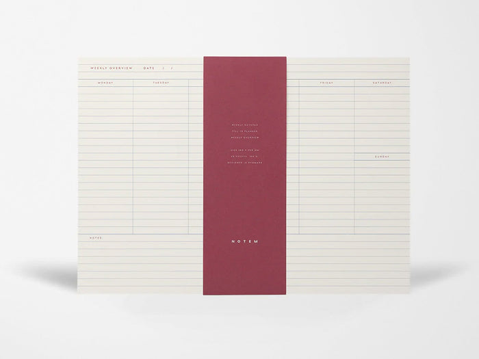 Notem MILO Weekly Planner Notepad - White & Blue