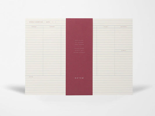 Notem MILO Weekly Planner Notepad - White & Blue