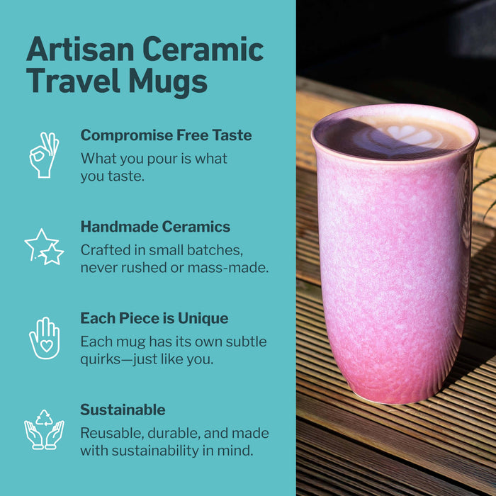 Nova Ceramics Travel Mugs - Astral Bloom Ceramic Travel Mug – 16oz Reusable Cup