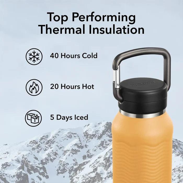 Nuataaq 34oz/1L Carabiner Water Bottle with Clip Cap - Goldenrod
