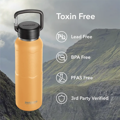 Nuataaq 34oz/1L Carabiner Water Bottle with Clip Cap - Goldenrod