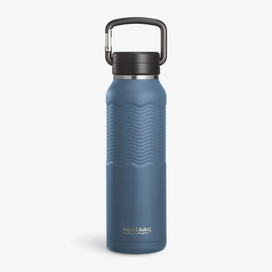 Nuataaq 34oz/1L Carabiner Water Bottle with Clip Cap - Lake Blue