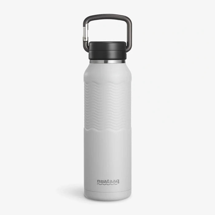 Nuataaq 34oz/1L Carabiner Water Bottle with Clip Cap - Mist Grey