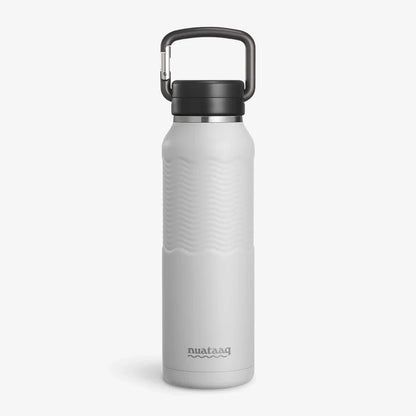Nuataaq 34oz/1L Carabiner Water Bottle with Clip Cap - Mist Grey