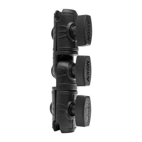 The OCTO™ Series 6 inch Ratcheting Swivel Shaft Arm features two vertically connected segments with adjustable tension, ATRION branding on side knobs, and is compatible with custom mounts or a 25mm ball holder.