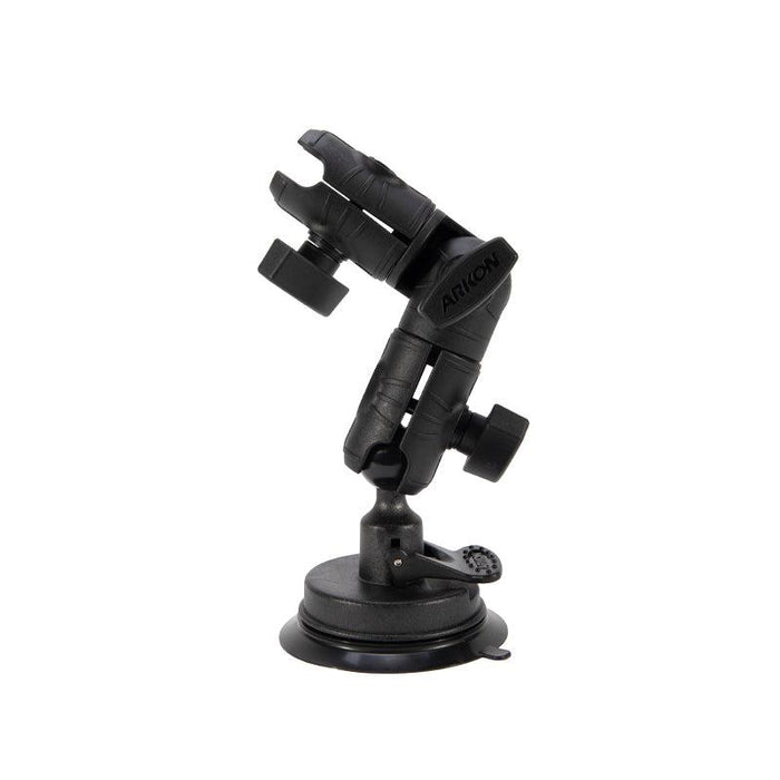 The OCTO™ Series Ratcheting Suction Mount is a black, adjustable windshield phone/tablet holder with pivoting joints, shown upright against a white background.